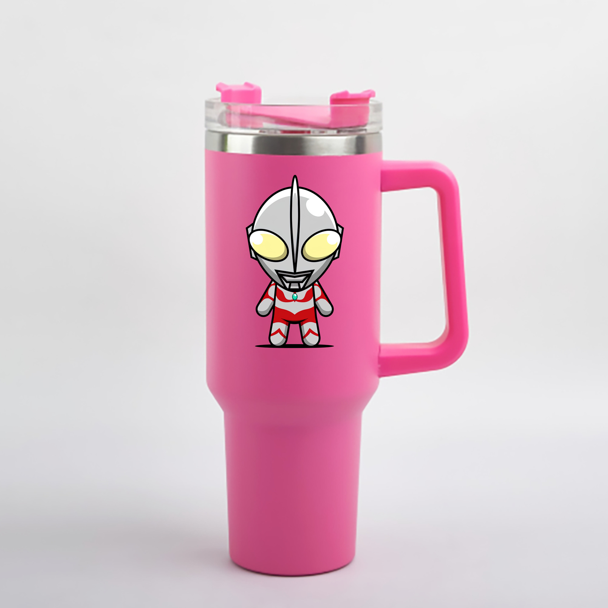 （画像用） ウルトラマン Ultraman 1200mL車用タンブラー - クリスタルステッカー（プラスチックストロー付き）